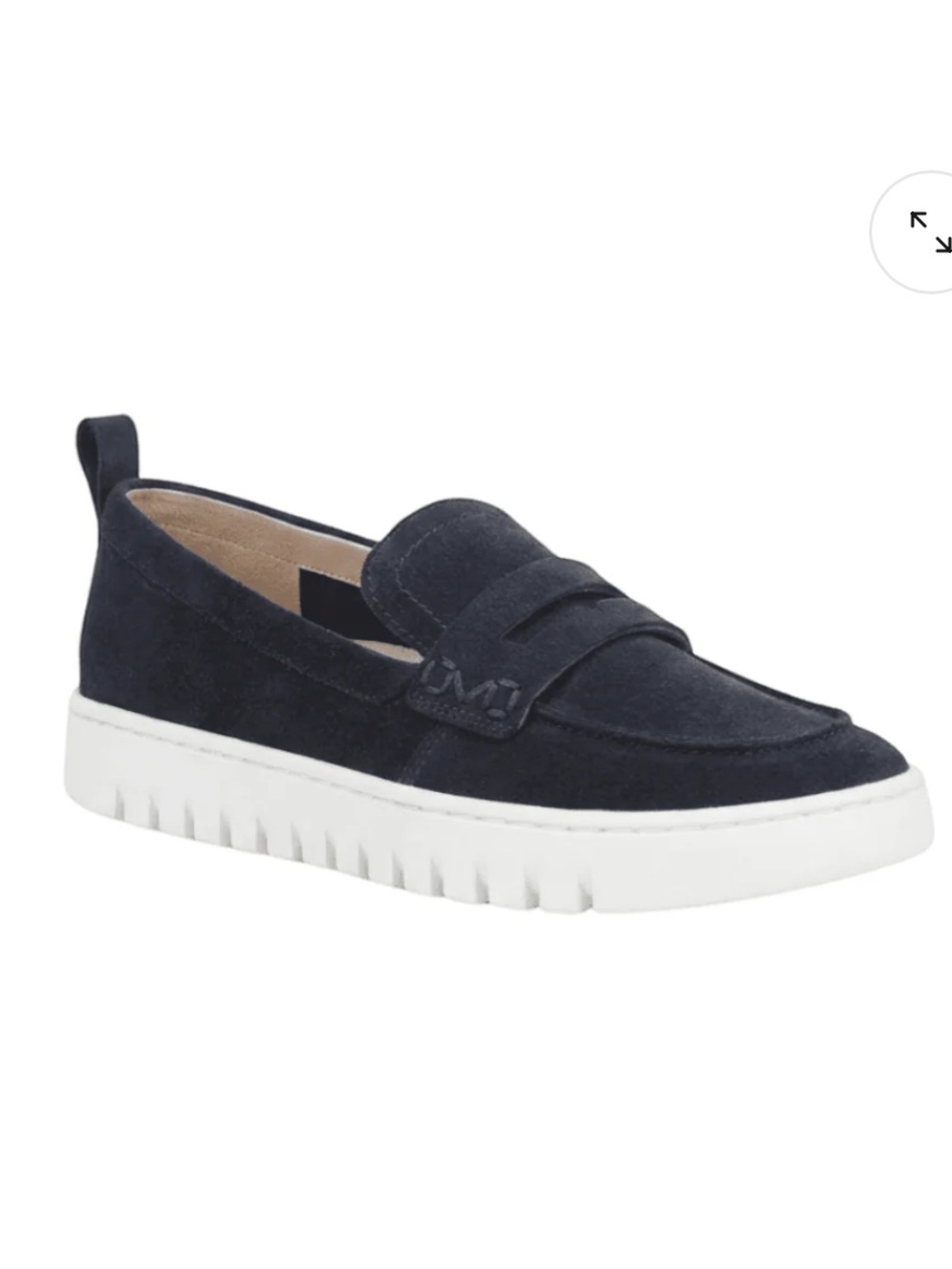 Vionic Navy Uptown Suede Leather Penny Loafer Sneaker NWT